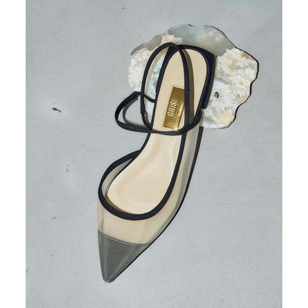 シューズ 「追加」GRISEポインテッドコンビストラップスリングバック レディース