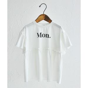 tシャツ 配色ロゴプリント ペプラムデザイン T...の商品画像