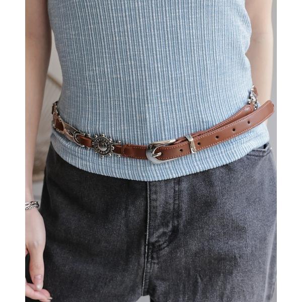 ベルト ウエスタン調 デザインベルト/アウターベルト レディース