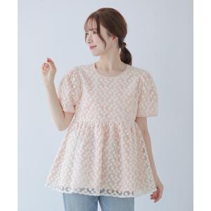 Fit more（フィットモア） ローズモチーフジャガードペプラムトップス