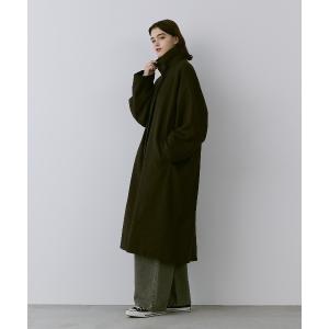 「flaner」 ステンカラーコート MEDIUM ダークブラウン レディース