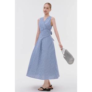 ワンピース ドローストリング ノースリーブミニワンピース