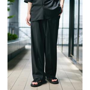 スラックス 「STUDIOUS」COOL WOOL WIDE SLACKS / 涼しいウール / 洗い可能 メンズ