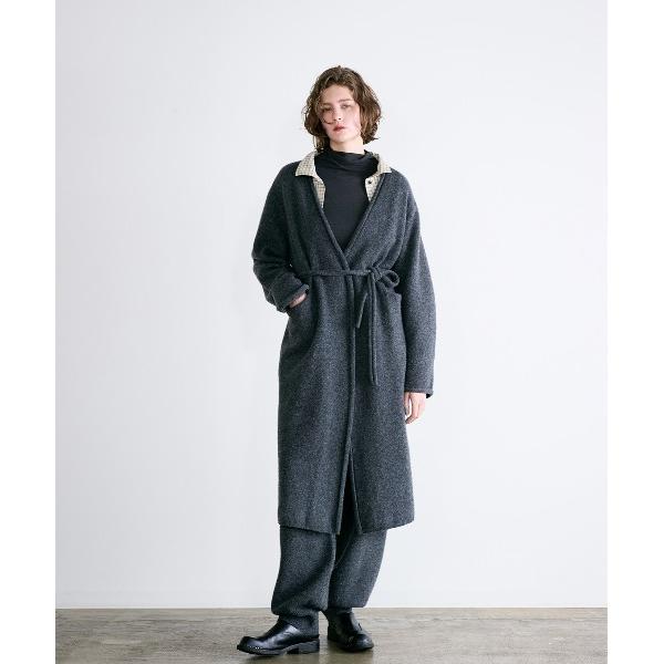カーディガン boiled wool long cardigan レディース