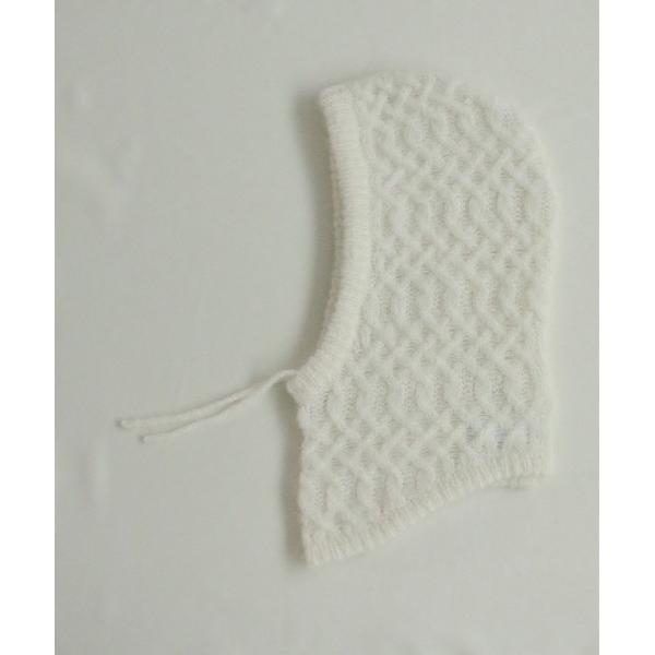ニット帽 ニットキャップ wool mohair cable balaclava レディース