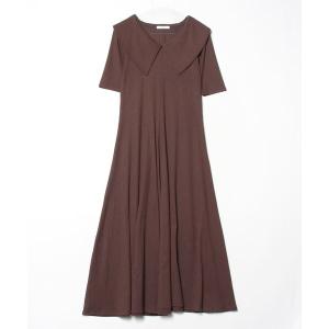 「ADIRA」 半袖ワンピース MEDIUM ブラウン レディース