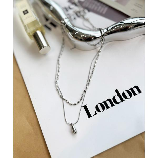 ネックレス 「 NOLITA / ノリータ 」しずく型 2連 ネックレス ティアドロップ ダブルレイ...