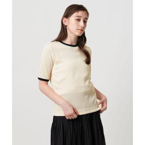 tシャツ リブバイカラーパイピング ショートスリーブカットソー レディース