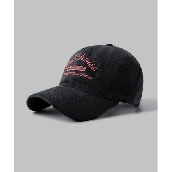 キャップ 帽子 ヴィンテージ 刺繍 バイカラー ロゴ キャップ レディース