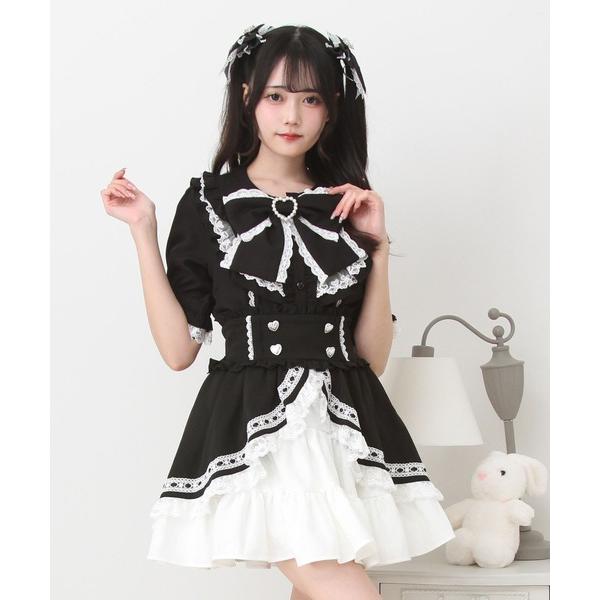 スカート カシュクールフリルはしごレーススカート