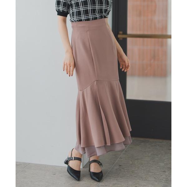 スカート 2025秋冬新作 裾シアーマーメイドスカート