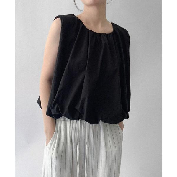 ブラウス シャツ 「on:nue」ギャザーネックボリュームクロップドブラウス レディース