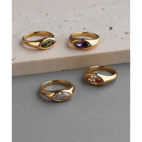 指輪 リング 金属アレルギー対応   ひし形キュービックジルコニアリング レディース