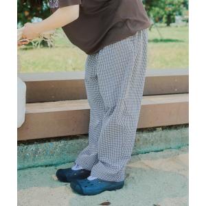 ワイドパンツ パンツ ギンガムルーズテーパードパンツ メンズ レディース
