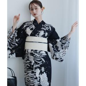 浴衣 浴衣3点セット 誉田屋源兵衛 蓮 黒 日本製浴衣 レディース