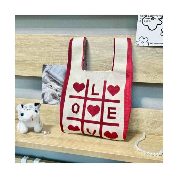 ハンドバッグ 「88eighty-eight」LOVEレトロミニニットハンドバッグ「import」(...