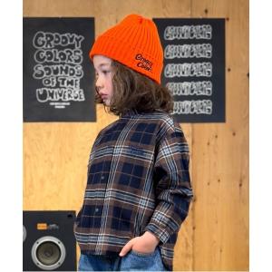 ブラウス シャツ Wool Plaid Band Collar Graffiti Shirt キッズ 子供服 男の子 女の子