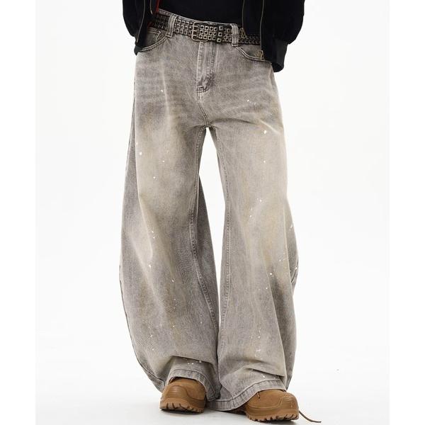 ジーンズ A&apos;GEM/9 × .kom 「ARULE/アルール」ペイントバルーンデニムパンツ メンズ...