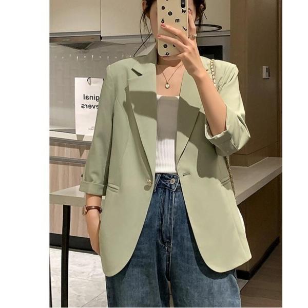 コート アウター ミッドスリーブ カジュアル ブレザー レディース