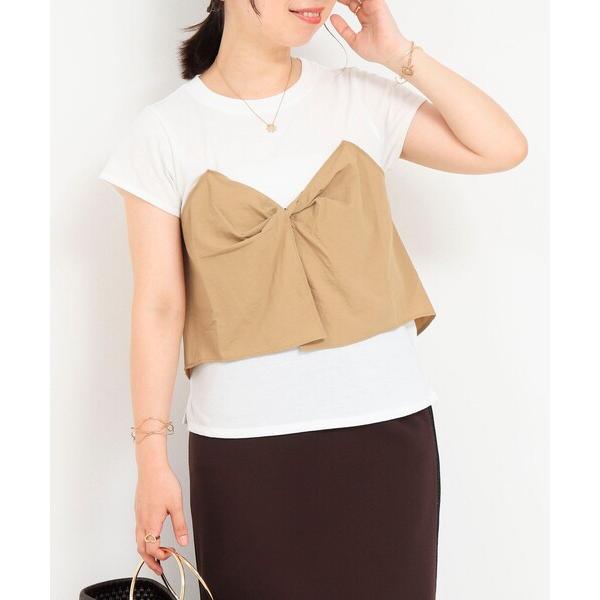 tシャツ ねじりビスチェドッキングTシャツ レディース