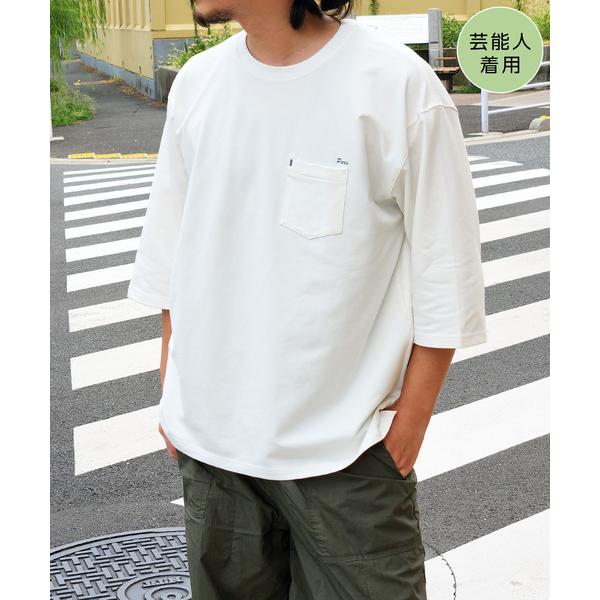 tシャツ インレイ7分袖ポケットプリントＴ メンズ