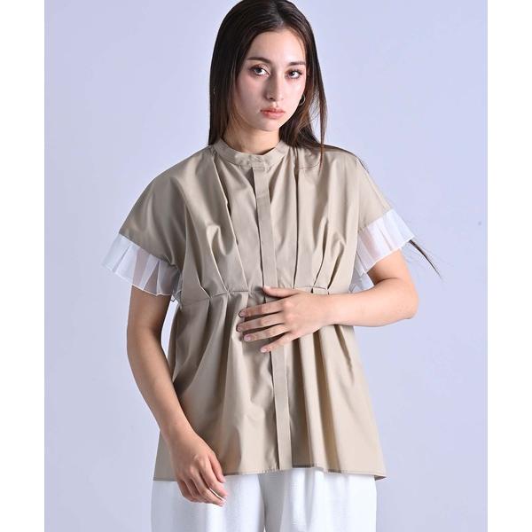 ブラウス シャツ シアープリーツスリーブブラウス レディース