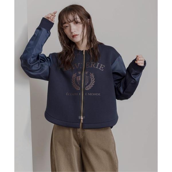 ジャケット テーラードジャケット カレッジロゴ カーデ ブルゾン レディース