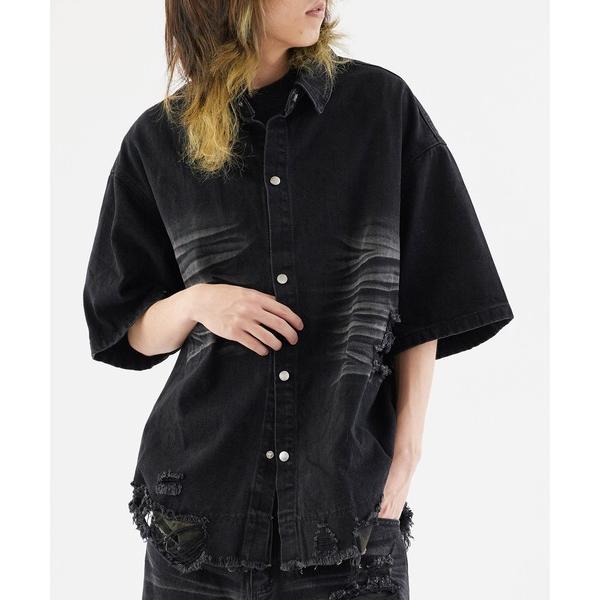 デニムジャケット gジャン Damaged Camouflage Denim Jacket/ダメージ...