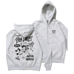 パーカー 「BEN DAVIS（ベンデイビス）」 SELECTION ZIP HOODIE /パーカー ジップパーカー ダブルジップ 短丈 刺繍 プリ