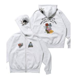 パーカー 「BEN DAVIS（ベンデイビス）」 SOUVENIR ZIP HOODIE /パーカー ジップパーカー ダブルジップ 短丈 刺繍 メンズ