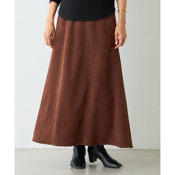 スカート スエード風ロングスカート