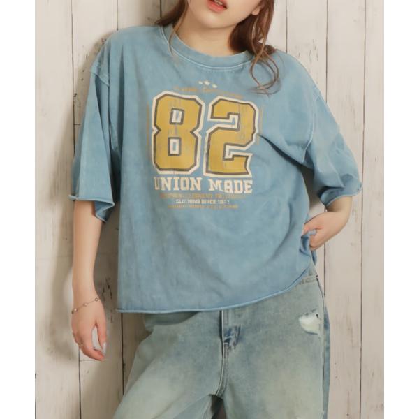 tシャツ 「ヴィンテージ加工×ナンバリング」レディース 半袖Tシャツ ビッグシルエット 春夏秋 レデ...