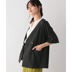 「GLOBAL WORK」 ノーカラージャケット MEDIUM ブラック レディース