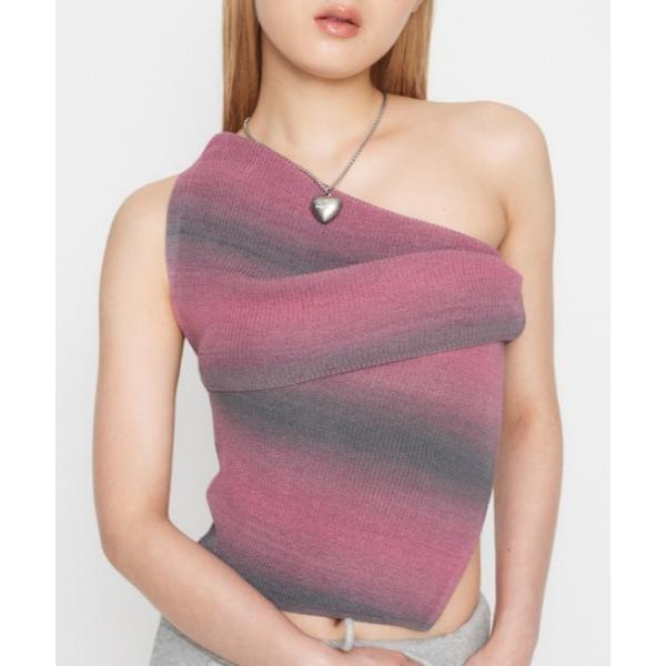 ニット セーター ONE SHOULDER MIX ニット レディース