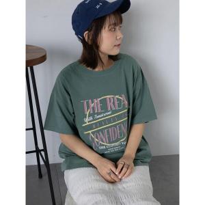 tシャツ ロゴプリントオーバーサイズTシャツ レディース