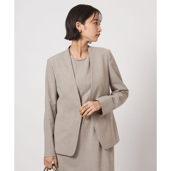 ジャケット ノーカラージャケット カチリラ ノーラペル ジャケット  -ウォッシャブル・ストレッチ-...