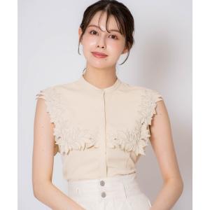 ブラウス シャツ 刺繍カラーブラウス レディース