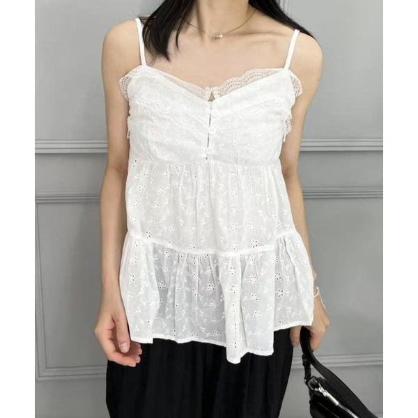 キャミソール コットンレースキャミソール
