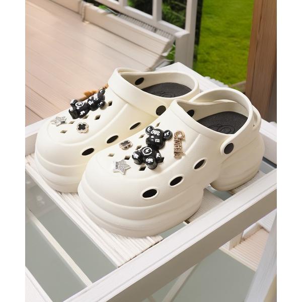 サンダル ビジュー付き 厚底クロッグサンダル / Thick-soled clog sandals ...