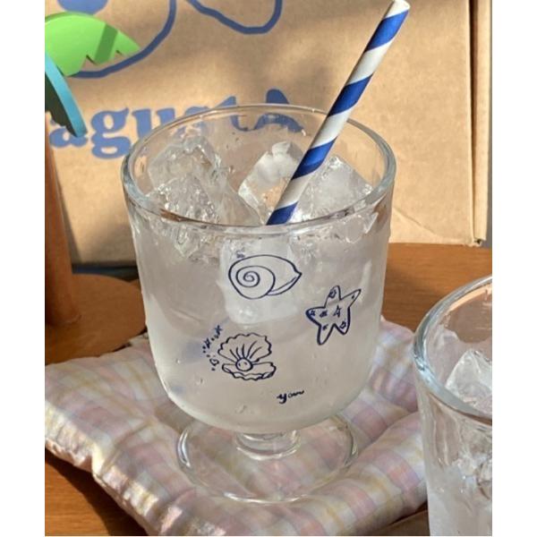 タンブラー クリアイラストグラス