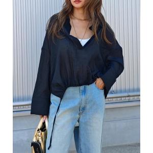 ブラウス シャツ スキッパーシフォンシャツ レディース