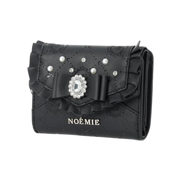 財布 ビジューリボンモノグラムウォレット レディース