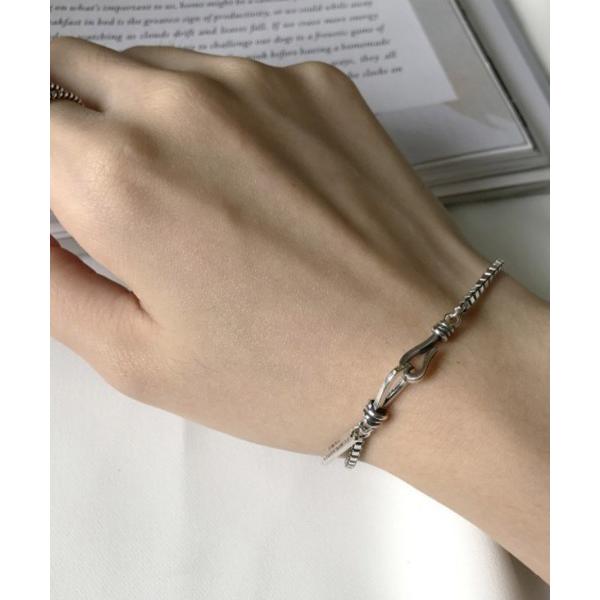 ブレスレット 上品なロゴトップスクエアラインブレスレット レディース
