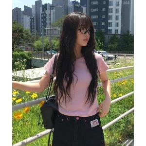 tシャツ 半袖 ベーシッククロップドラグラン半袖Tシャツ レディース