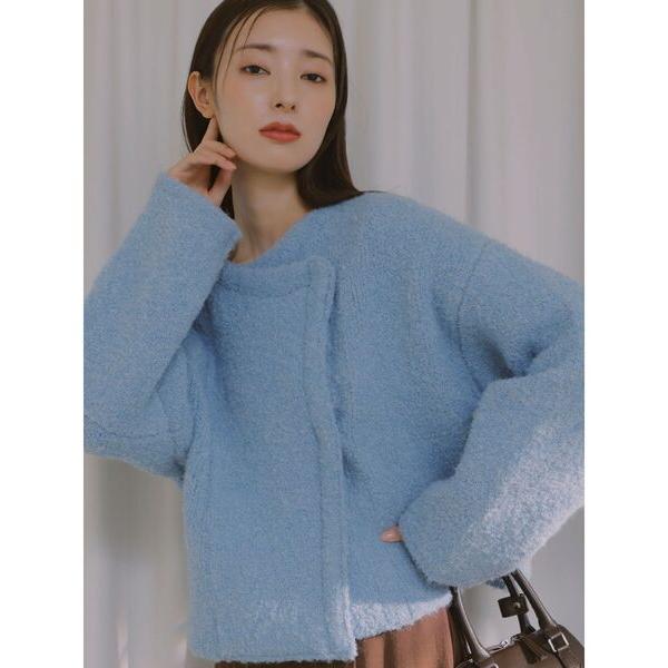 カーディガン セッケツニットボアブルゾン レディース
