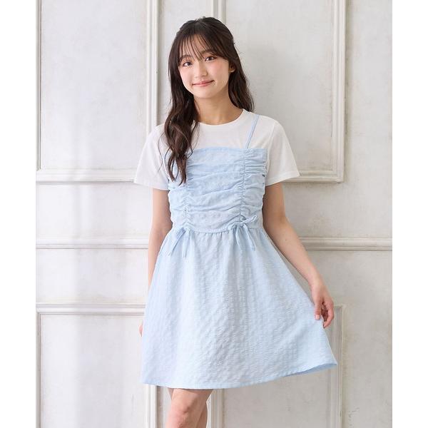 ワンピース シャーリングデザイン Tシャツドッキングワンピース キッズ 子供服 女の子