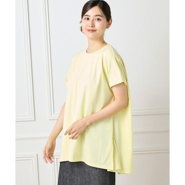 tシャツ 半袖 「接触冷感」サイロプレミアム天竺 フレンチスリーブチュニックカットソー レディース