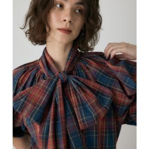 ブラウス シャツ チェックボウタイブラウス　冬服 / リボン レディース