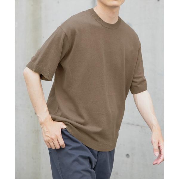 セーター ニット コットンリネンクルーネックサマーニット メンズ