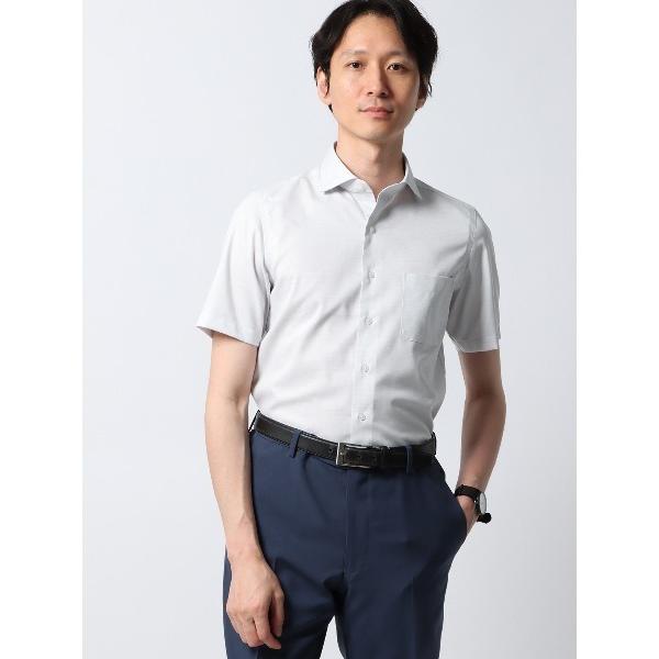 フォーマル シャツ 半袖ワイシャツ ノンアイロンストレッチ 3BLOCK ホリゾンタルカラー ドレス...